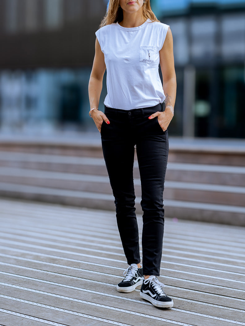 Pantalon French : chino slim stretch (Made in Europe) NOIR - LOOKUP PANTALON