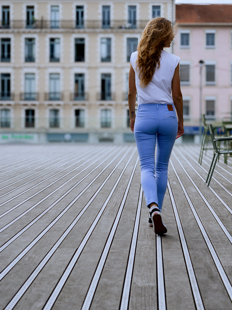 Pantalon French : chino slim stretch (Made in Europe) IRIS - LOOKUP PANTALON