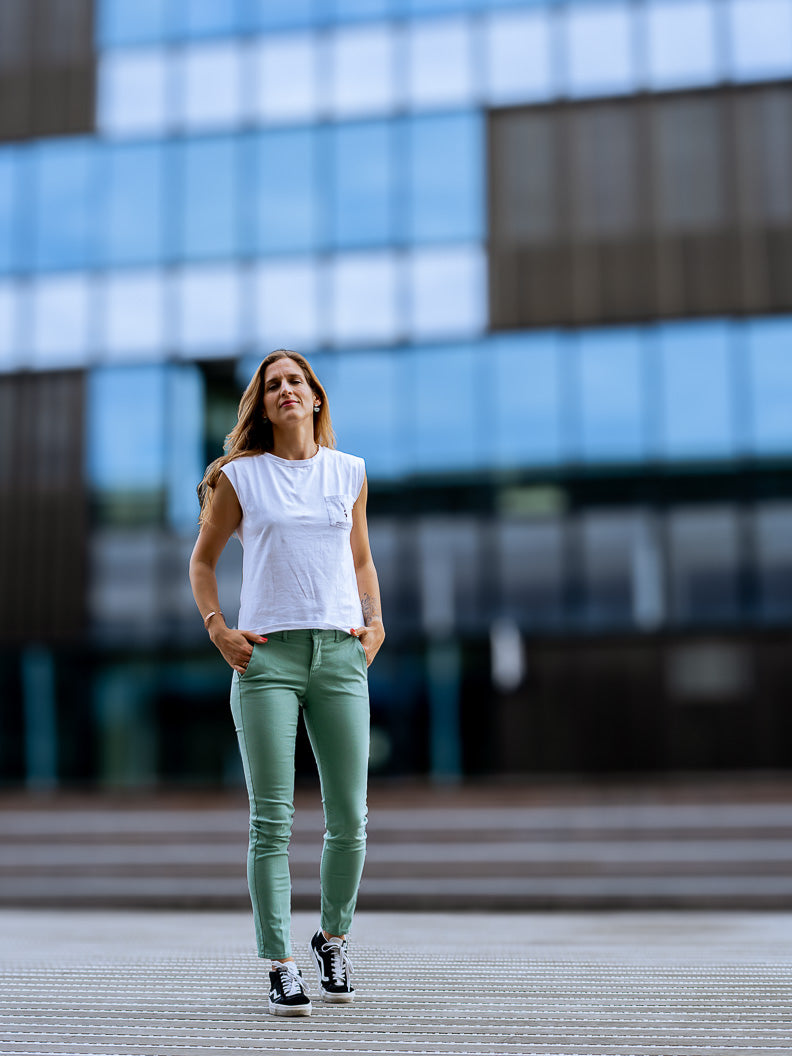 Pantalon French : chino slim stretch (Made in Europe) GRANITE - LOOKUP PANTALON
