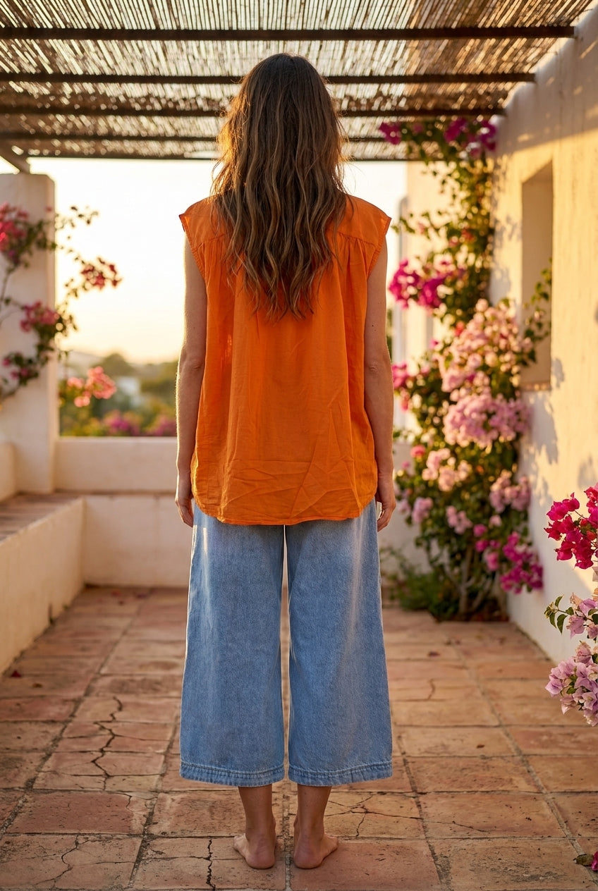 BLOUSE NADEGE ORANGE - W STUDIO Top