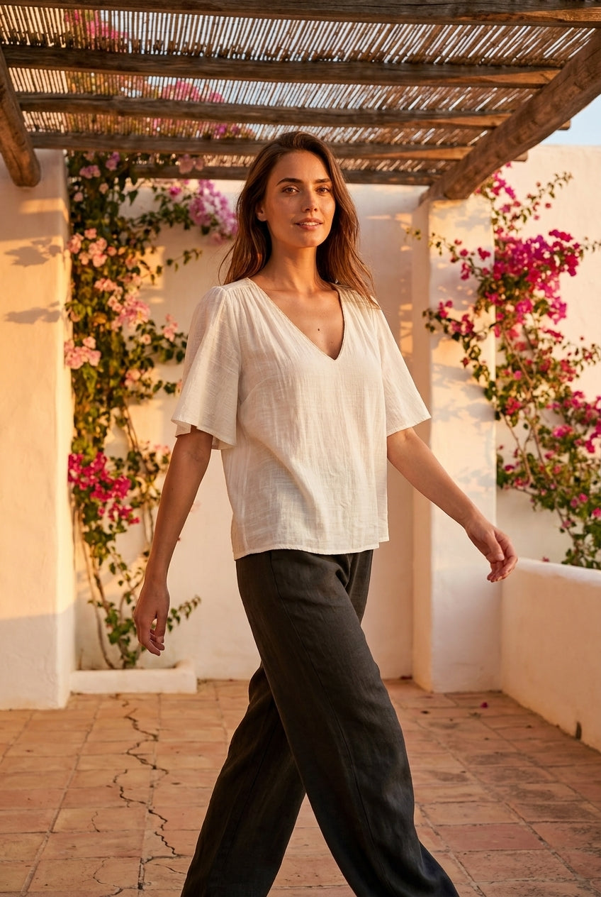 BLOUSE SIMONE BEIGE - YCOO Top