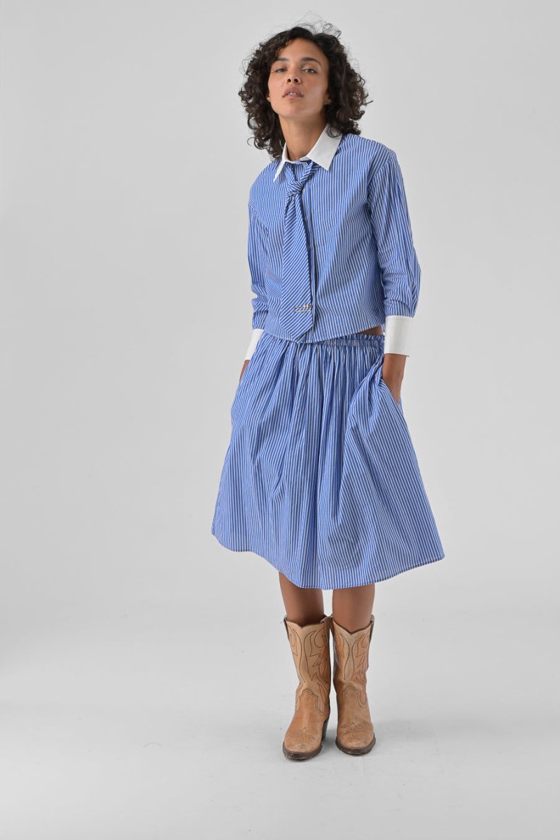 CHEMISIER HANNAEL RAYURES BLEUES - ORFEO TOP
