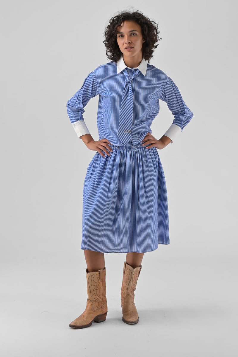 CHEMISIER HANNAEL RAYURES BLEUES - ORFEO TOP