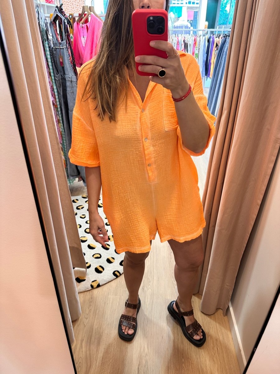 Combishort Loulou ORANGE - L’ESSENTIEL Combinaison