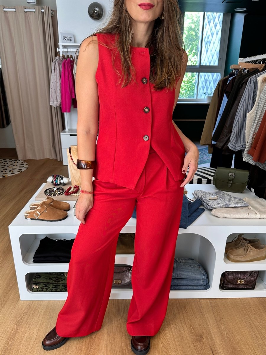 Gilet Zola ROUGE - ANGE Gilet