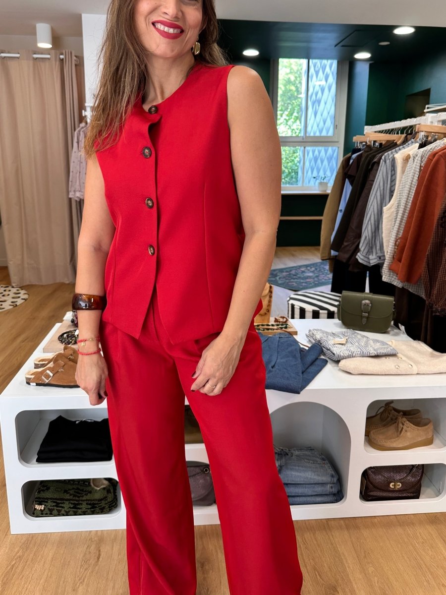 Pantalon Phelise ROUGE - ANGE Pantalon