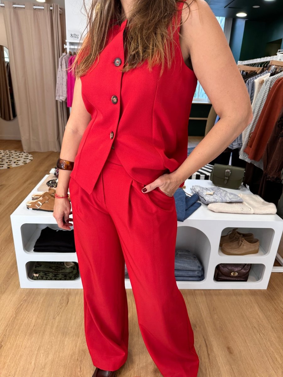 Pantalon Phelise ROUGE - ANGE Pantalon