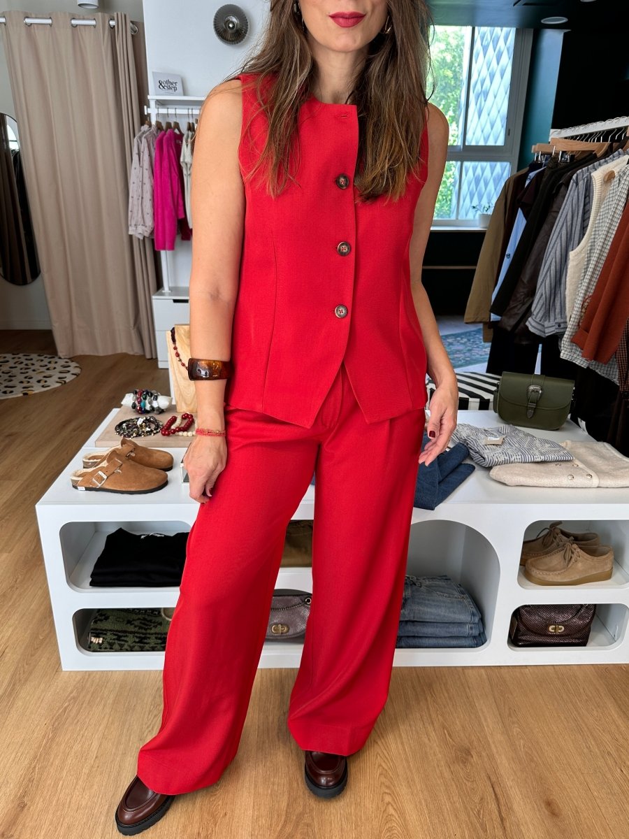 Pantalon Phelise ROUGE - ANGE Pantalon