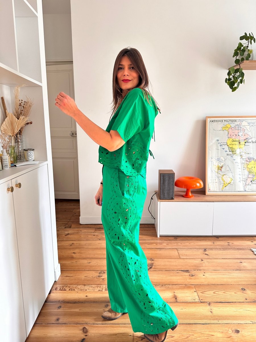 Pantalon Philena VERT - LA PETITE ETOILE PANTALON