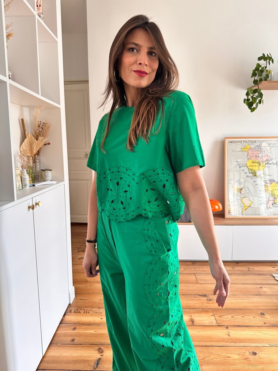 Pantalon Philena VERT - LA PETITE ETOILE PANTALON