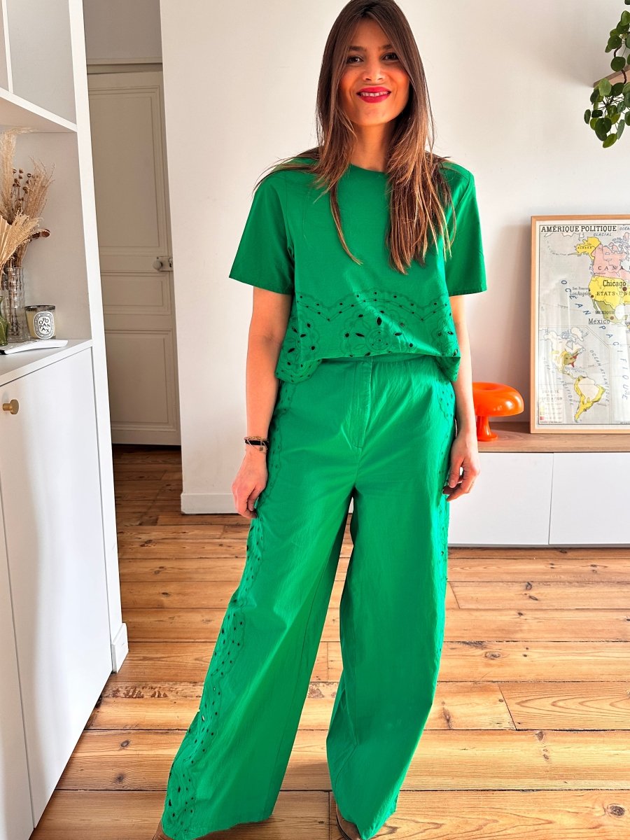 Pantalon Philena VERT - LA PETITE ETOILE PANTALON