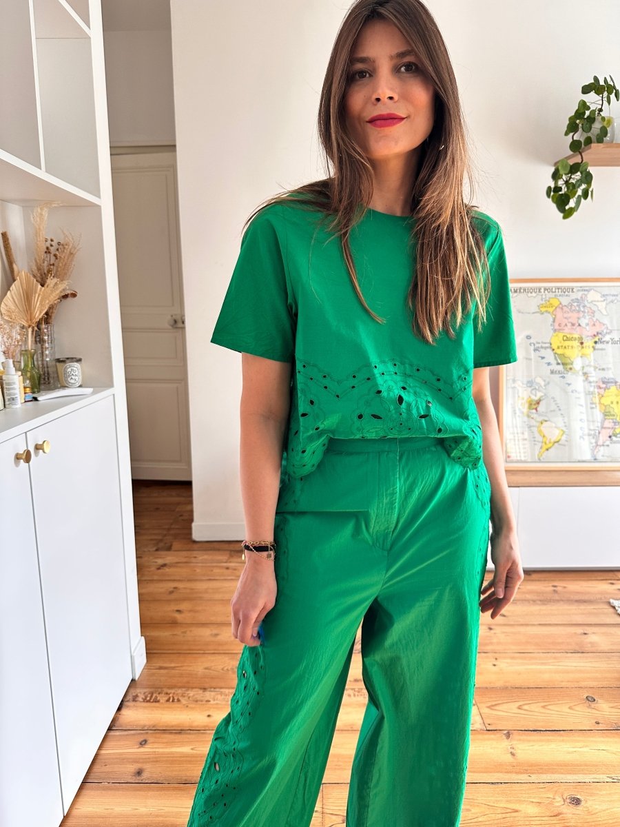 Pantalon Philena VERT - LA PETITE ETOILE PANTALON
