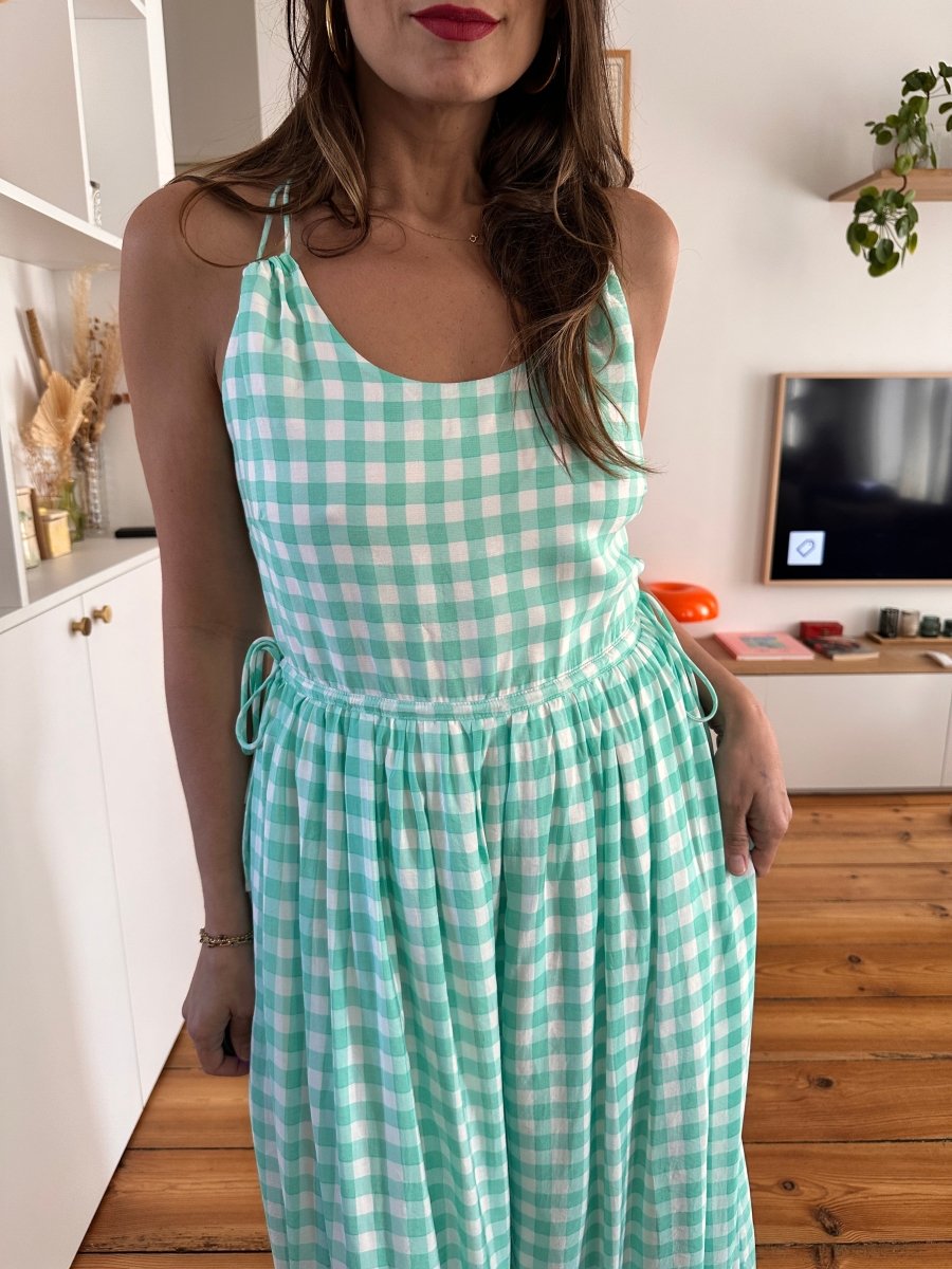 Robe Charlene VICHY EMERAUDE - ADORE Robe