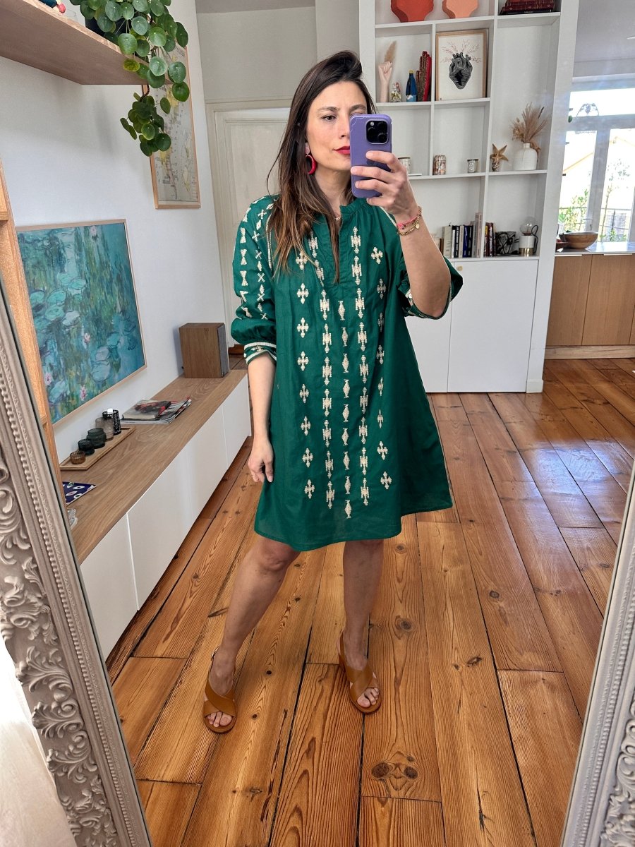 Robe Lise VERT - SEEUSOON Robe