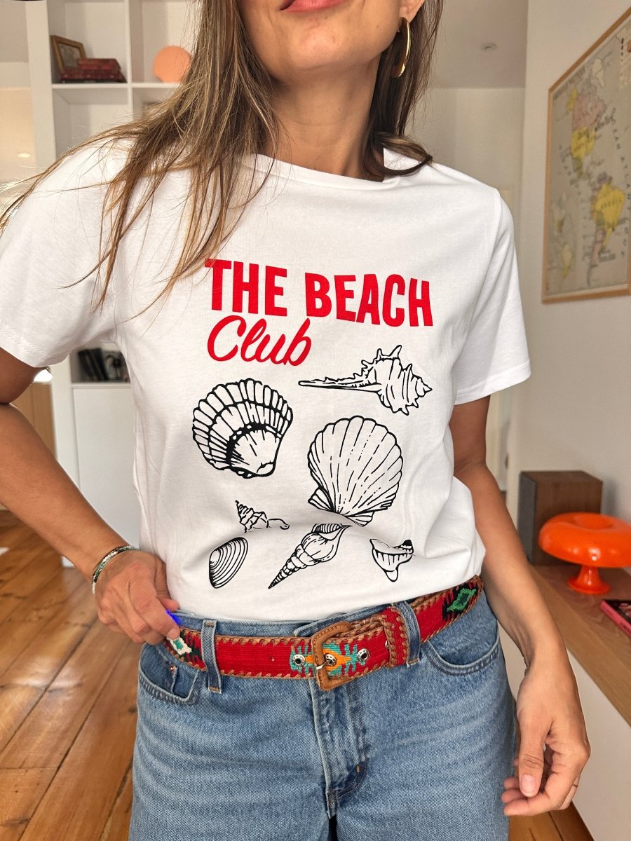 T-shirt Beach Club ECRU - DAPHNEA Top