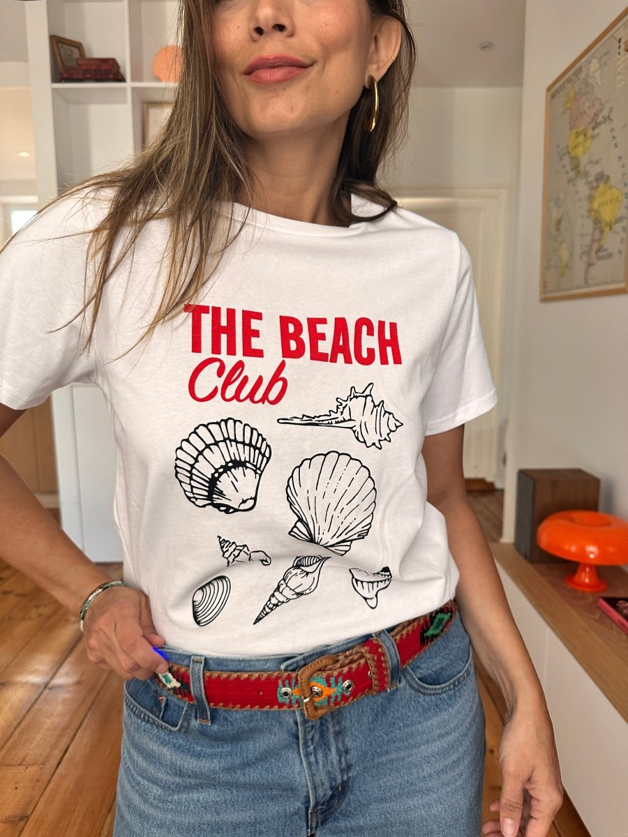 T-shirt Beach Club ECRU - DAPHNEA Top