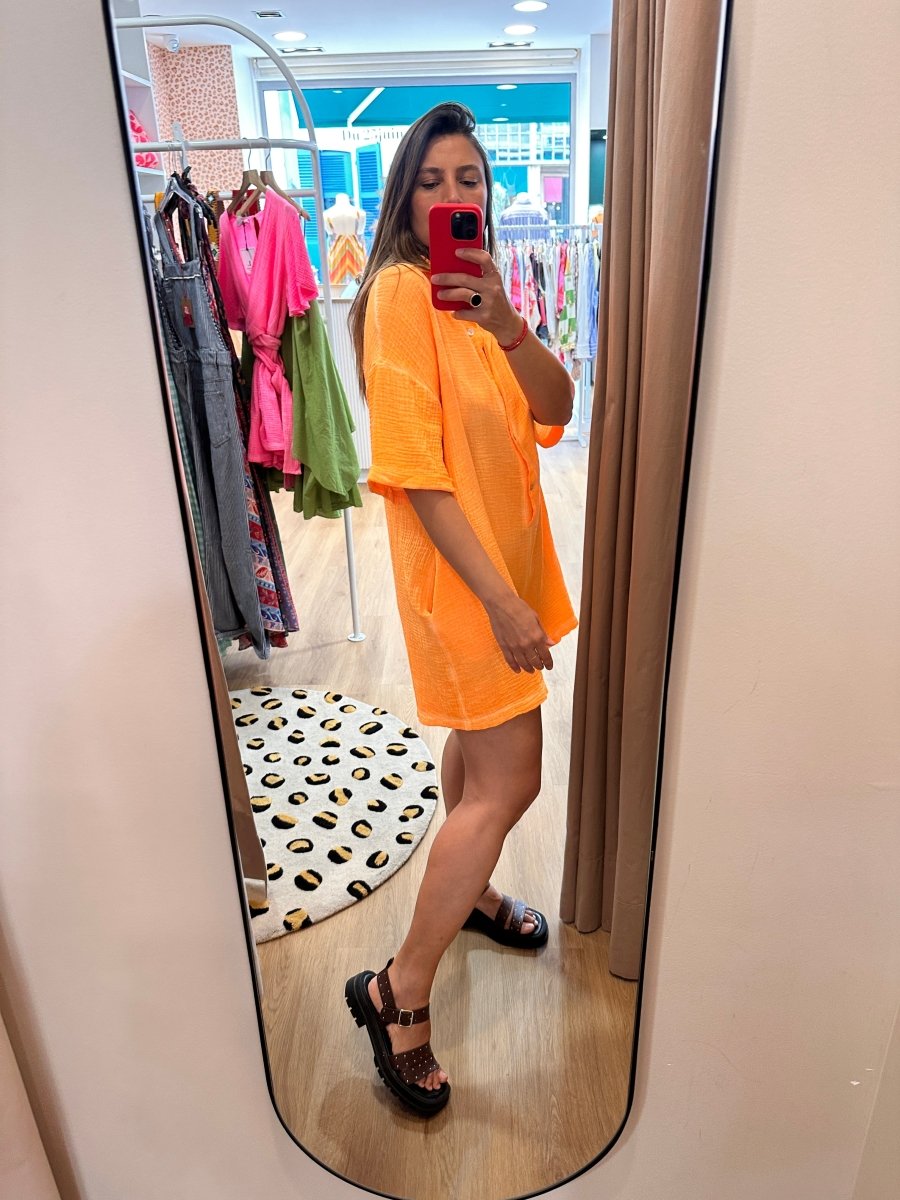 Combishort Loulou ORANGE - L’ESSENTIEL Combinaison