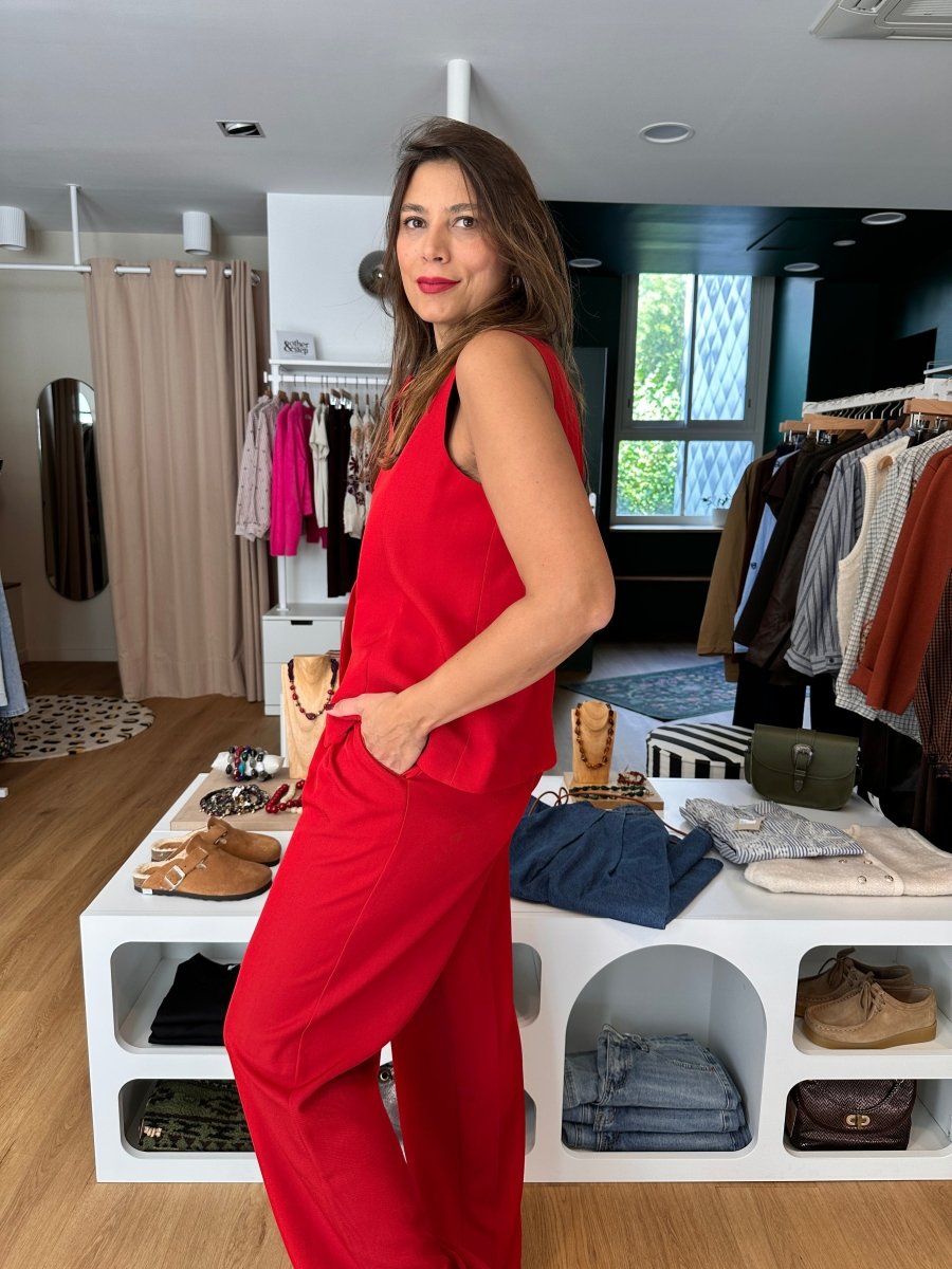 Pantalon Phelise ROUGE - ANGE Pantalon