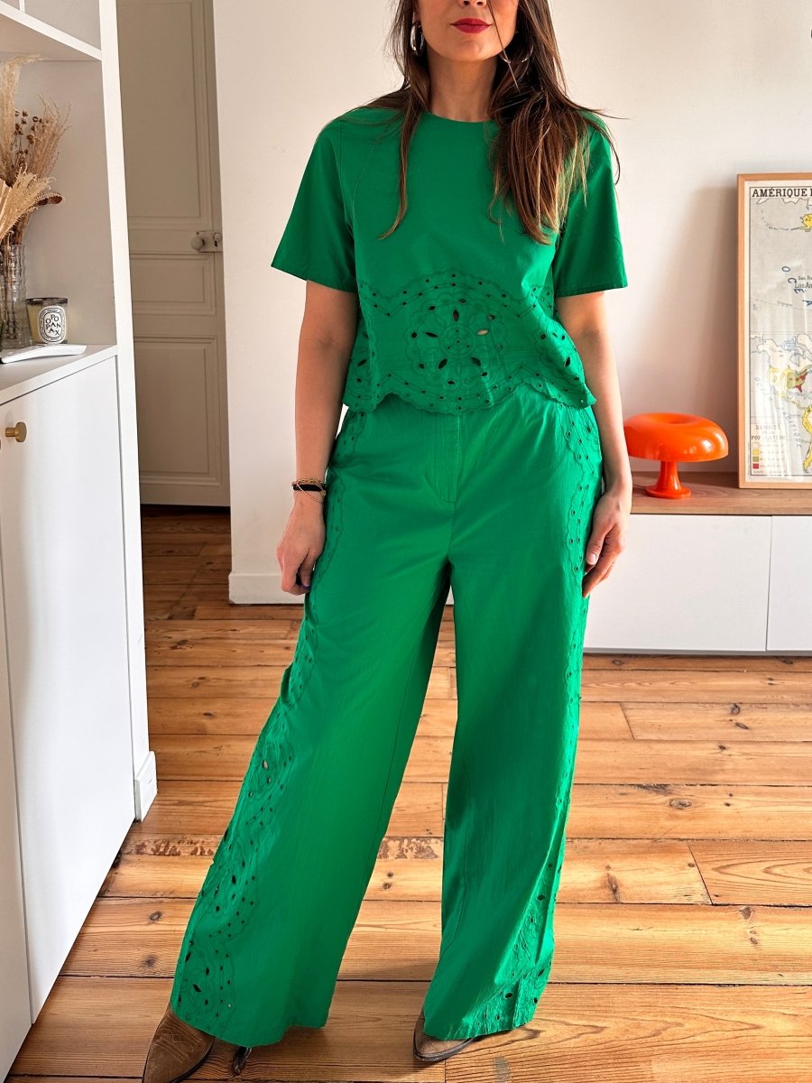 Pantalon Philena VERT - LA PETITE ETOILE PANTALON