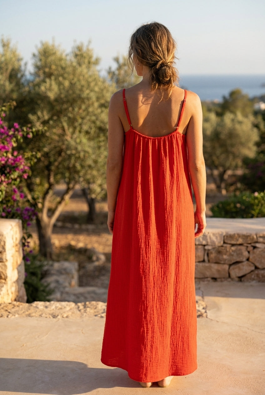 ROBE BRITTANY ROUGE - RUE DES ABBESSES Robe