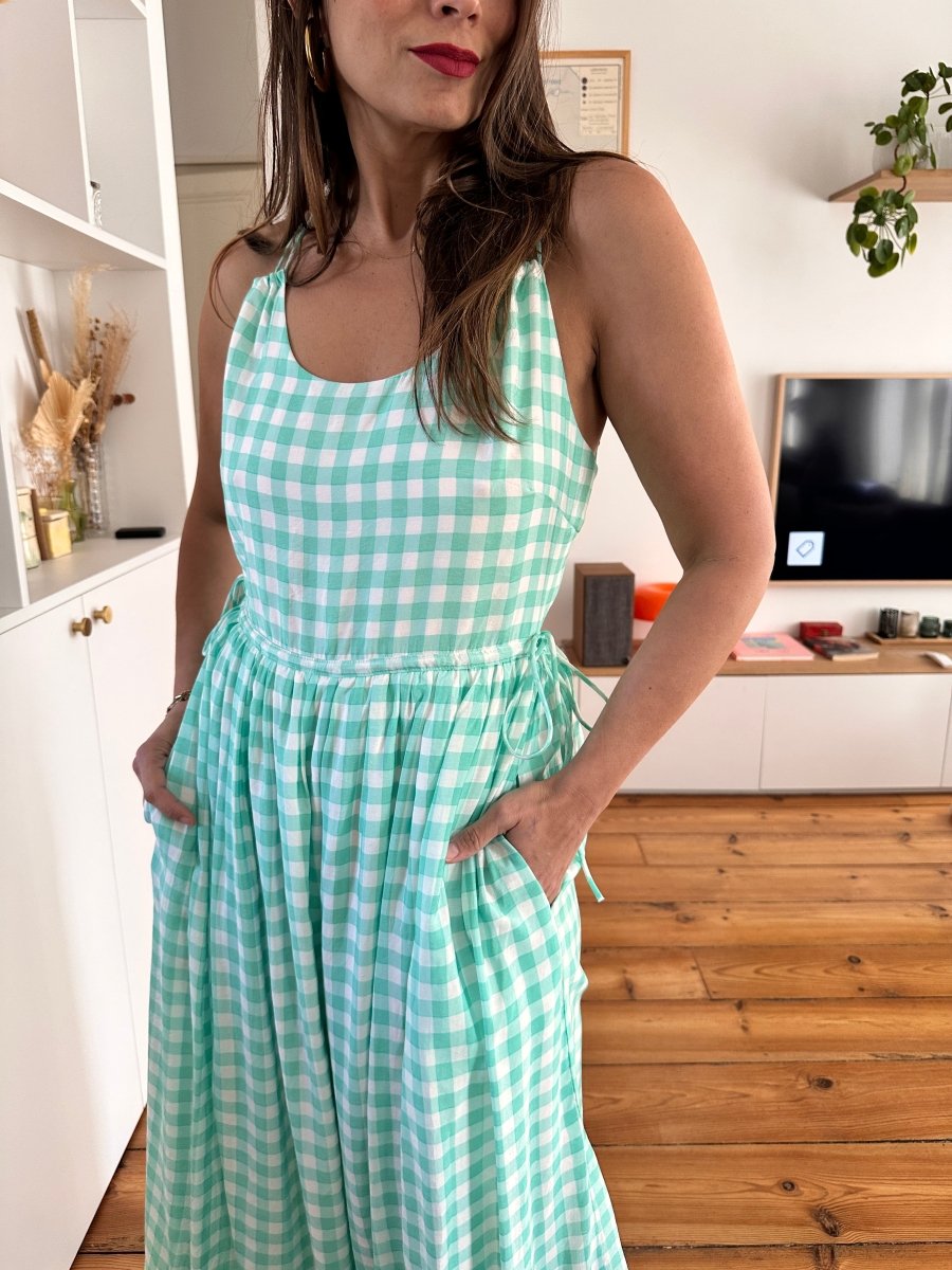 Robe Charlene VICHY EMERAUDE - ADORE Robe