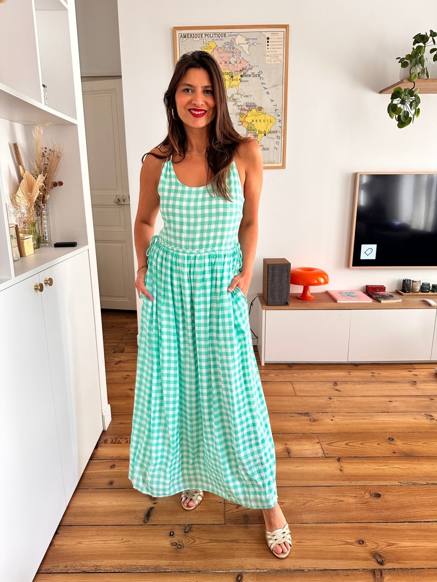 Robe Charlene VICHY EMERAUDE - ADORE Robe