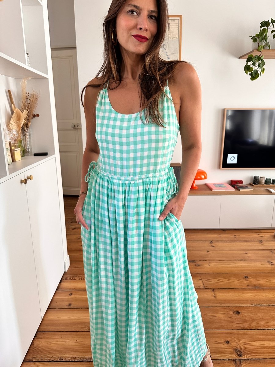 Robe Charlene VICHY EMERAUDE - ADORE Robe