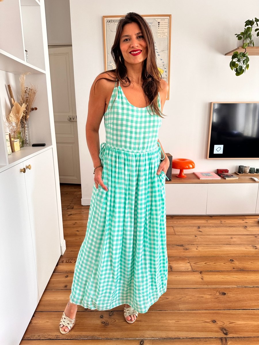 Robe Charlene VICHY EMERAUDE - ADORE Robe