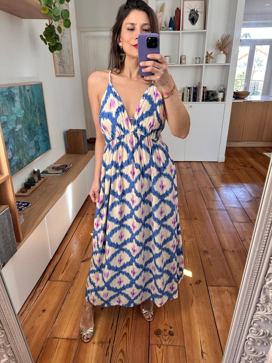 Robe Clotilde BLEU - THE KORNER Robe