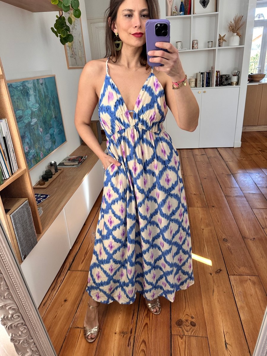 Robe Clotilde BLEU - THE KORNER Robe