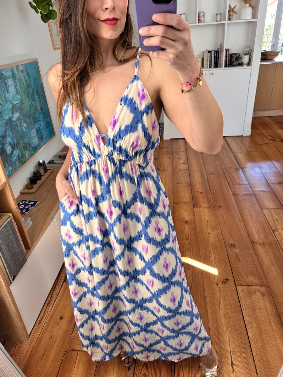 Robe Clotilde BLEU - THE KORNER Robe