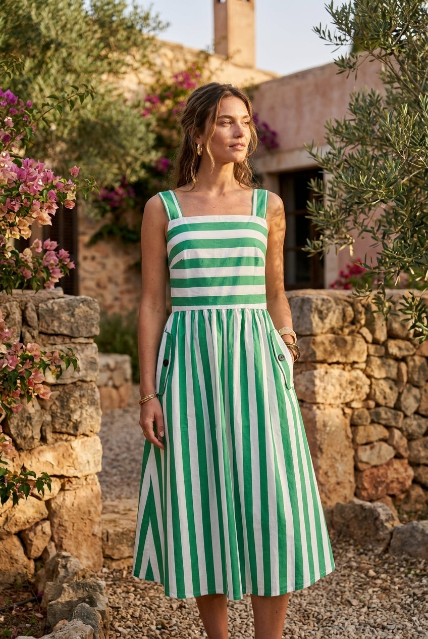 ROBE COLETTE VERT - OPULLENCE Robe