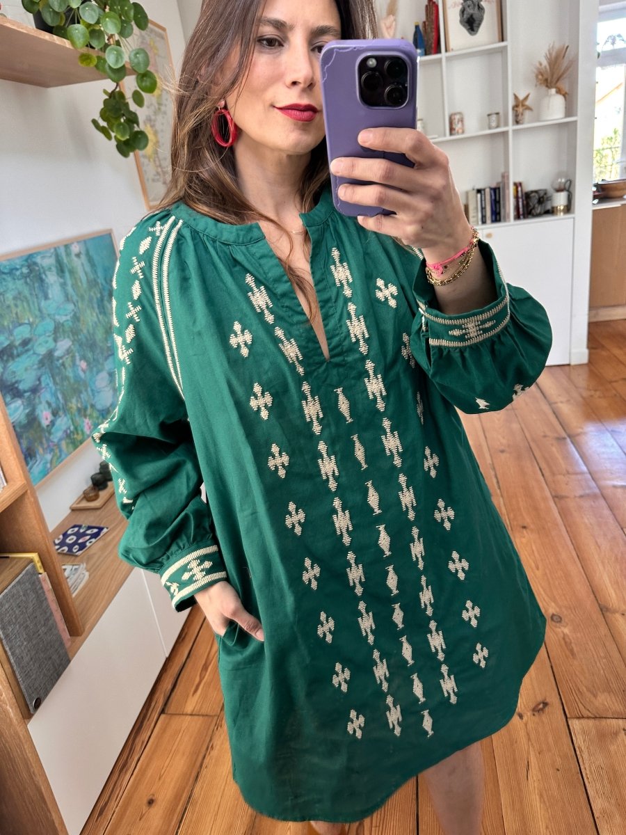 Robe Lise VERT - SEEUSOON Robe