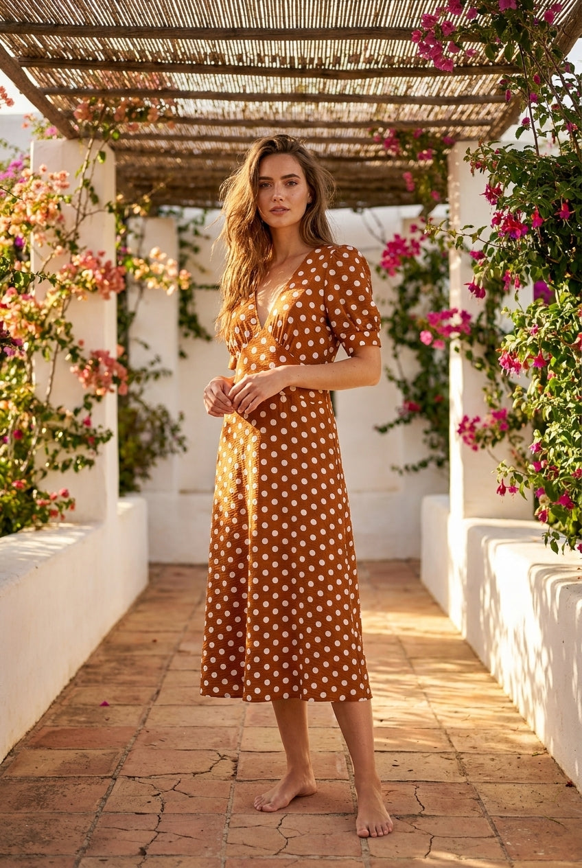 ROBE OCEANE OCRE - RUE DES ABBESSES Robe