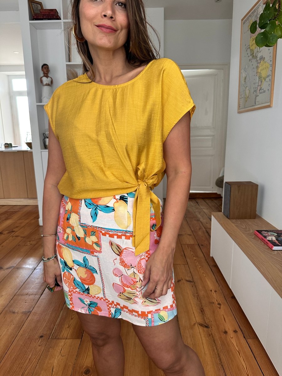 Short Jupe Fruits MULTICO - CERISE BLUE Short