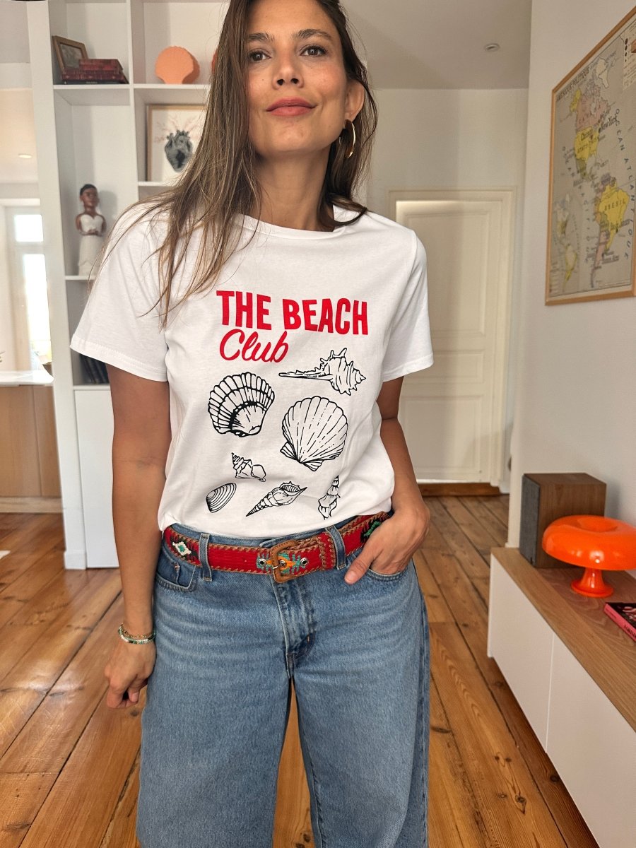 T-shirt Beach Club ECRU - DAPHNEA Top