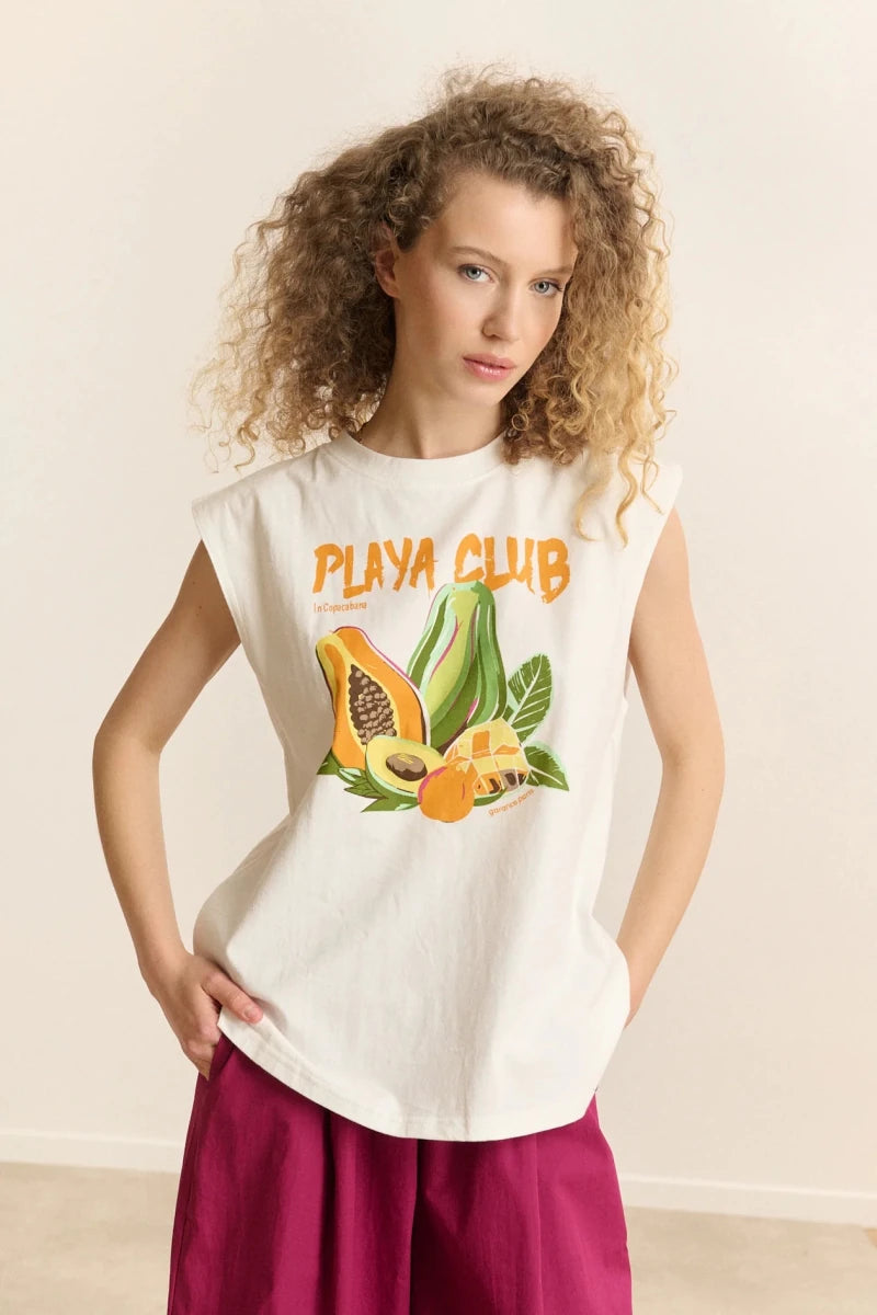 TEE SHIRT PLAYA BLANC - GARANCE Porte monnaie