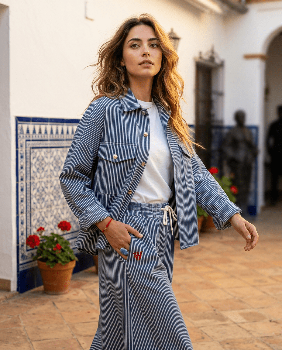 VESTE LYLOU RAYURE BLEUE - RUE MAZARINE VESTE
